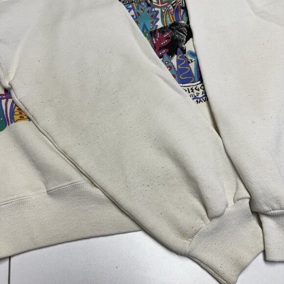 Vintage San Diego Zoo Sweatshirt Mens M 23x25.5 White Nature Animals Y2K 90s - Picture 11 of 16